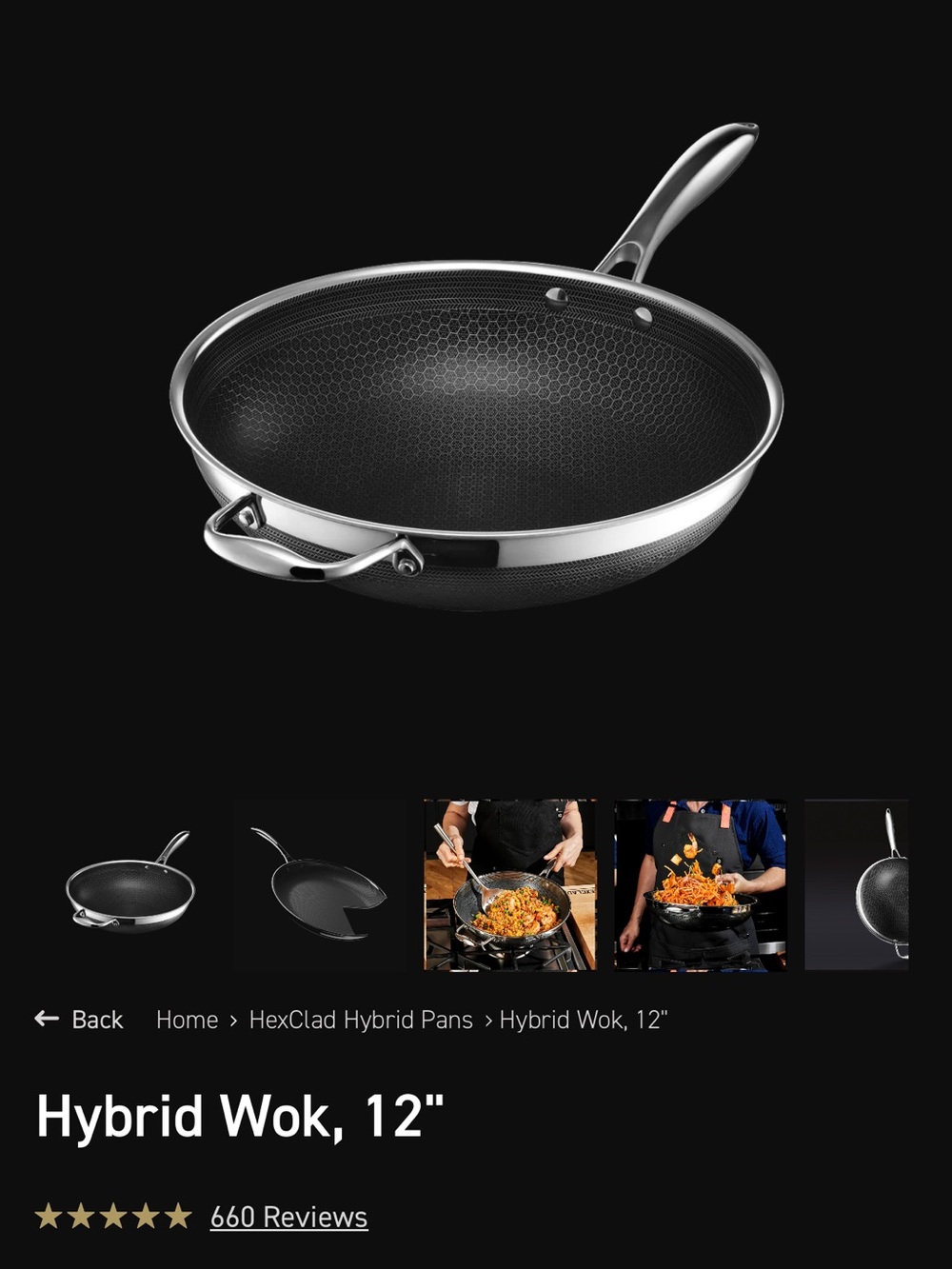 Hexclad Hybrid Wok, 12”